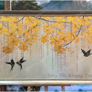 TRANH SƠN MÀI DÁT VÀNG KHUNG TÂN CỔ ĐIỂN ĐẲNG CẤP SANG TRỌNG