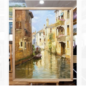 Tranh Phong Cảnh Venice - Tranh sơn dầu vẽ tay