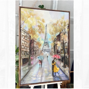 Tranh Phong Cảnh Paris - Tranh sơn dầu vẽ tay-0