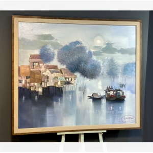 Moon on River - Tranh sơn dầu vẽ tay-0