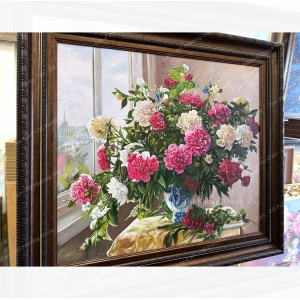 Large Bouquet With Peonies - Tranh sơn dầu vẽ tay-1