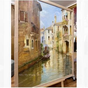 Tranh Phong Cảnh Venice - Tranh sơn dầu vẽ tay-1