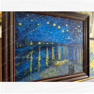 Starry night over the Rhone - Tranh sơn dầu vẽ tay-1