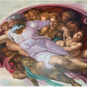 The Creation of Adam - Tranh sơn dầu vẽ tay-1