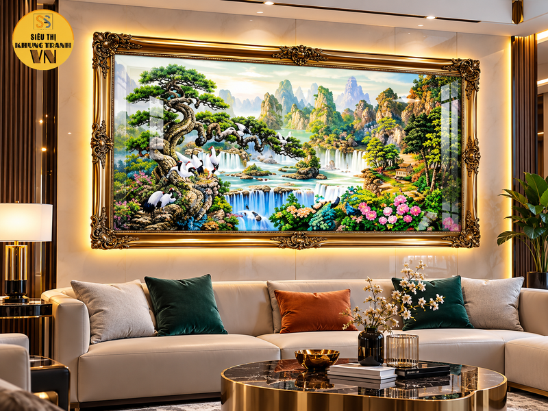 tranh in tráng gương phong cảnh sơn thủy