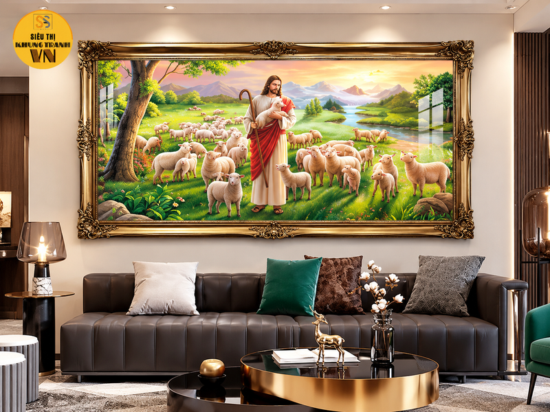 Tranh in tráng gương có độ bóng sâu nhưng không phải gương soi