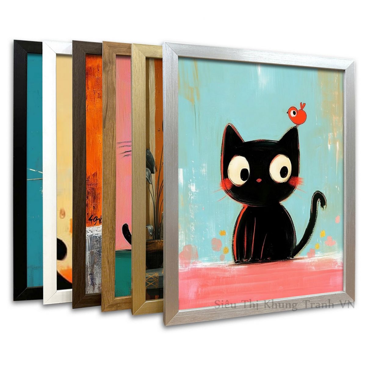 Bố cục treo nhiều khung tranh tại Siêu Thị Khung Tranh VN