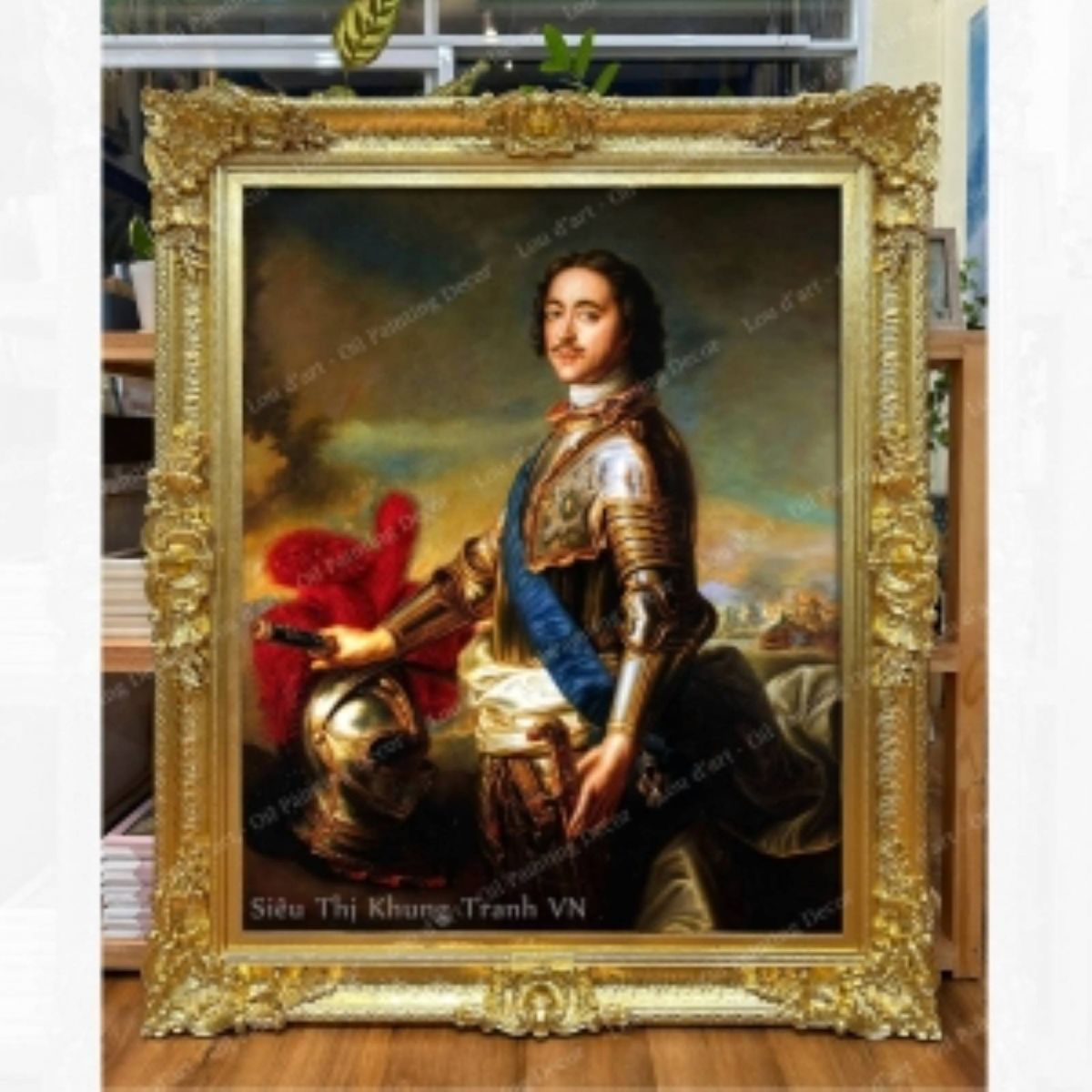 khung tranh màu vàng ánh kim cho người mệnh kim