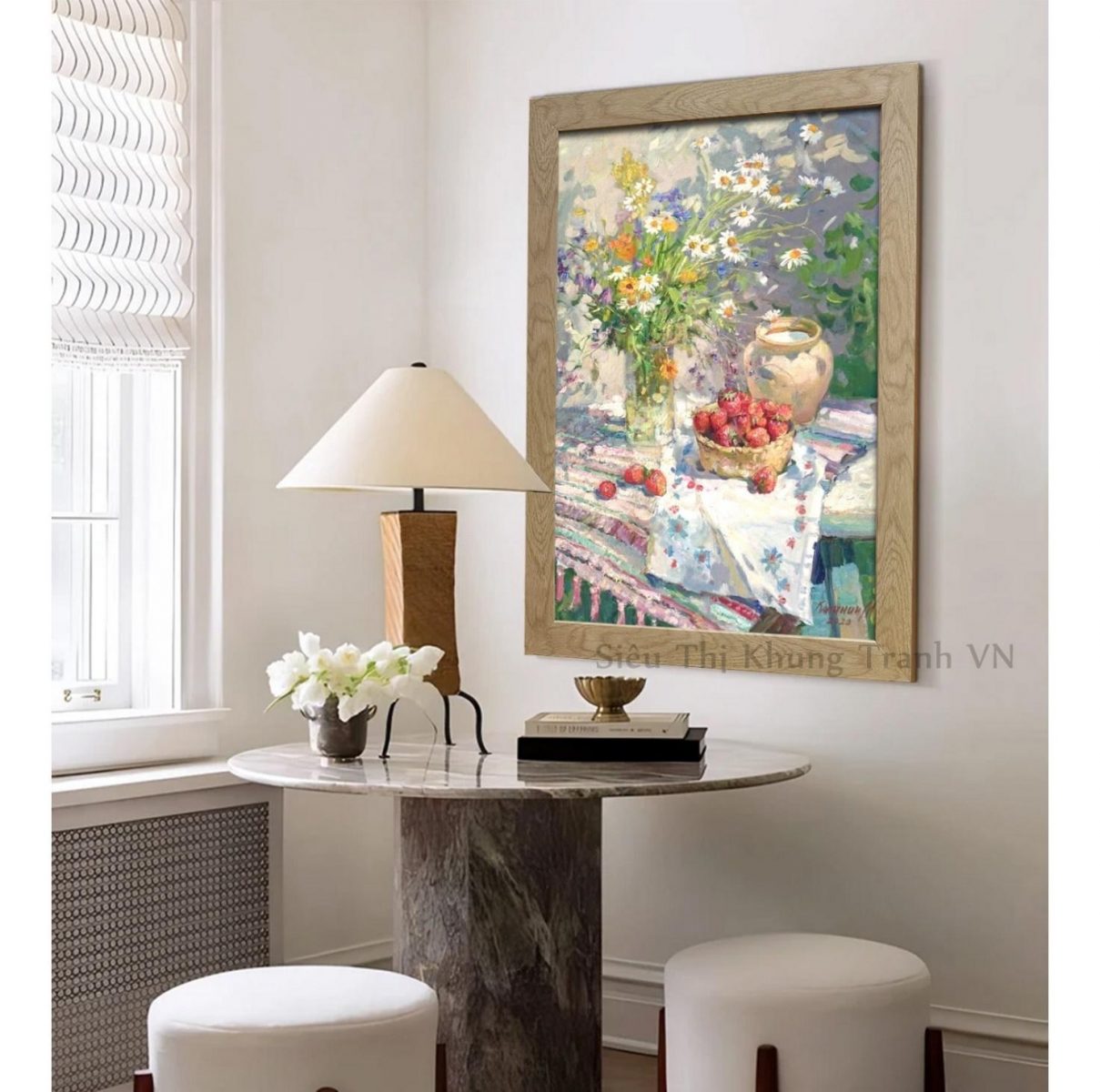 tranh hiện đại canvas màu sắc tươi sáng phòng khách