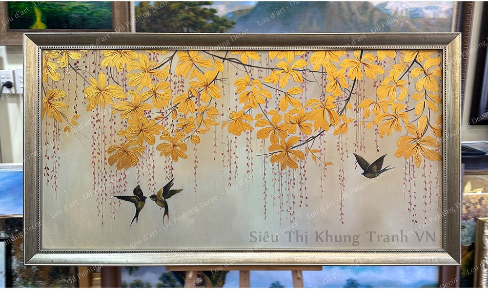 Tranh sơn mài dát vàng
