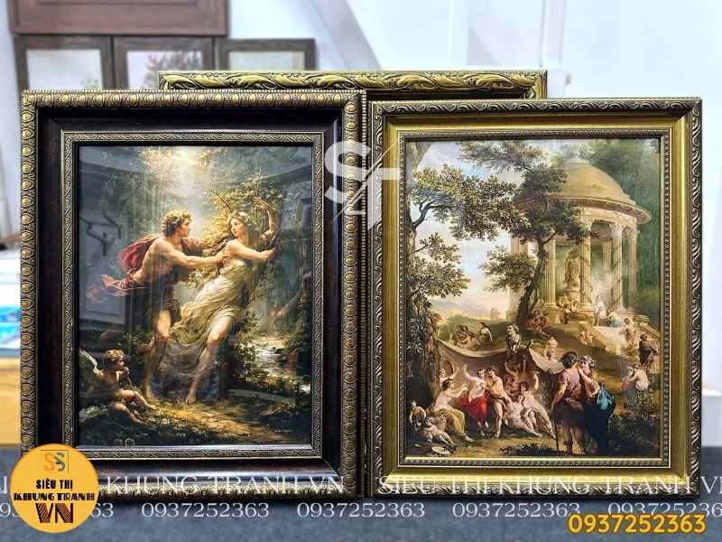 Khung tranh 40x60 kích thước lọt lòng chuẩn treo phòng khách