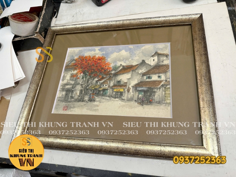Khung tranh A2 kích thước 40x60cm treo tranh nghệ thuật khổ lớn